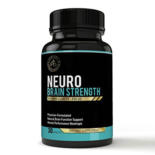 Neuro Brain Strength - Brain Nootropic-Supplement For Focus, Energy, Memory, Clarity Formula,Improve Brain Function,Supports Healthy Mood, Mental - DMAE, Bacopa Monnieri, Ginkgo Biloba,St. John's Wort