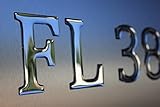 Boat & Jetski Registration Numbers - Domed/raised Decal (16 Pcs for Both Side) Solid Plain Chrome Pontoon Font Style