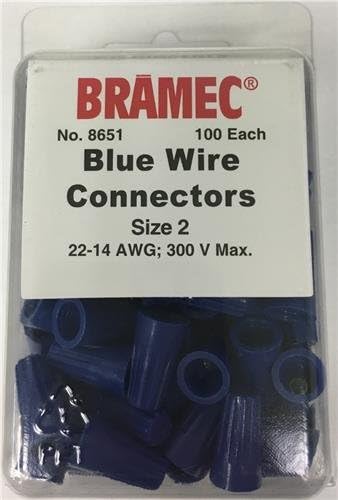 Small Blue Electrical Wire Connector - 22 AWG to 16 AWG - 10 Packs of 100