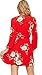 Colin Twain Women Floral Print Sleeve Sexy Deep V-Neck Tunic Top Casual Mini Dress