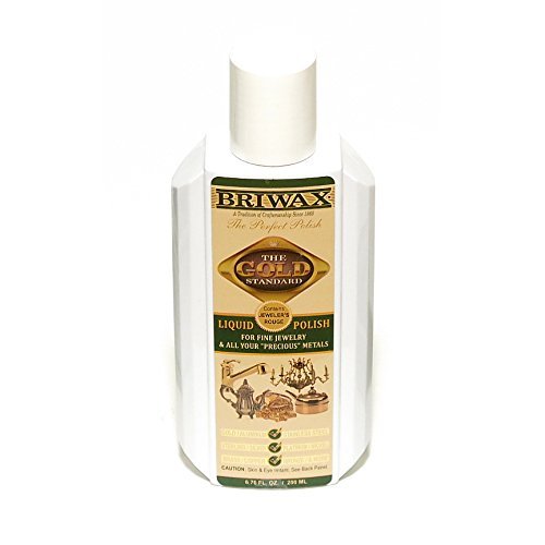 Briwax The Gold Standard Liquid Polish for Fine Jewelry w/ Jeweler's Rouge 6.76 oz