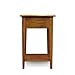 Leick Home Haven Ridge Accent Table, Solid Wood End Table, Square Side Table, Black Hardware, 1 Drawer, Display Shelf, Easy Assembly, Medium Oak, 15 in x 15 in x 24 in, 9041-MED