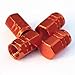 Tire Stem Valve Caps Cover Hexagon Shape (Set of 4pcs) Aluminum with Gasket Rubber Rings Universal fit for All cars and Bike (Orange)