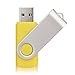 RAOYI 10PCS 2GB USB 2.0 Flash Drive Yellow -Bulk Pack-Pen Drive Thumb Drive Metal Memory Stick Swivel Design