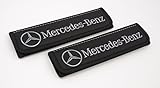 Car Interior Seat Belt Covers for Adults Black Shoulder Pads Seatbelt Cover pad with Embroidered Grey Emblem Accessories Compatible for Mercedes-Benz Great idea for a Gift to The Driver! 2 pcs