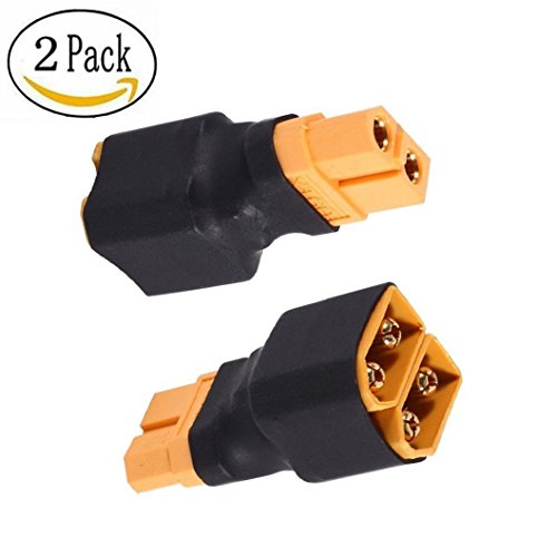 JFtech No Wire XT60 Parallel Connector 1 Female to 2 Male Plug Battery Adapter for RC XT60 Connector Li-po Battery (pack of 2)