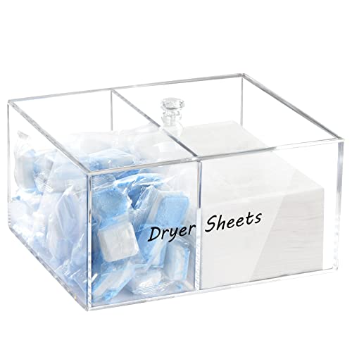 Simetufy Dryer Sheet Holder for Laundry Room, Clear Acrylic Dryer Sheet