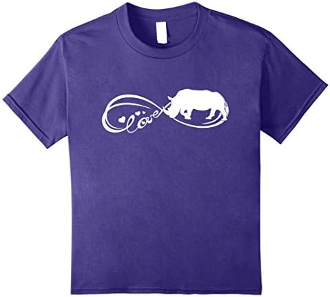 Kids Love Rhino Infinity TShirt 12 Purple