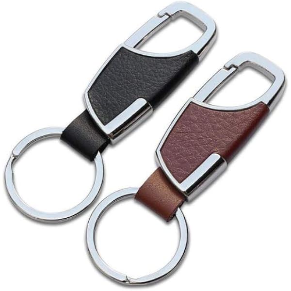 PPhtony Braided Leather Key Fob Car Keychain Ring Woven Strap