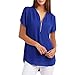 Eaktool Womens Tunic Casual Short Sleeve Tops Shirt Ladies V Neck Zipper Loose T-Shirt Blouse Tee Top S-5XL