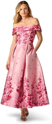 adrianna papell collared shirt dress gown with jacquard floral skirt NWT $229 Adrianna Papell Navy/gold Collared Shirt Gown Jacquard Floral Skirt 2