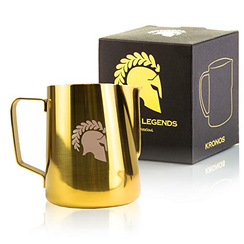 Barista Legends® Milchkännchen Edelstahl 600ml - mit speziellem Latte Art Ausguss - Milchkanne für Hobby Barista in beeindruckenden Farben