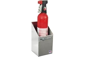 Pit Posse 529 Fire Extinguisher Holder Aluminum Enclosed Race Trailer Shop Garage Storage Organizer - Made in USA-Holds Extinguishers Measuring up to 4.5" Inches Wide - Fire Hazard Safety