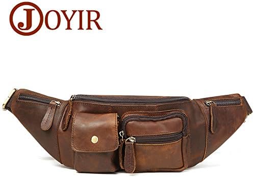 JOYIR Genuine Leather Waist Bag Vintage Messenger Fanny Pack Bum Bag for Sport Hiking Traveling Climbing