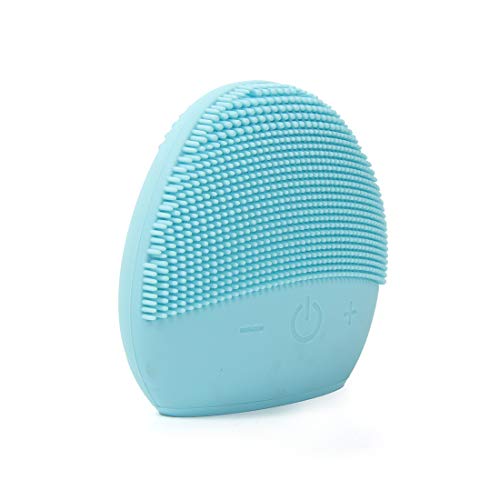 Mini Silicone Facial Cleansing Brush - FEITA Waterproof Silicon Face Cleaner and Electric Masager System for All Skin Types (Blue)