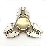Tri-Spinner Fidgets Toy Metal EDC Sensory Fidget Spinner Hands Ceramic bearing Kids/Adult Funny Anti Stress Toys Gift (Fidget Spinner, C&Gold)
