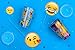 Unique Insulated Emoji Tumblers with Lids and Straws (Set of 2) - Modified Flexible Straws and Firm Straws (Set of 4) - Double Wall Mugs - BPA Free Plastic Cups for Kids - 16 OZ 