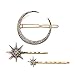 Numblartd Vintage Rhinestone Moon Snowflake Star Hair Clip Bobby Pins - Women Lady Alloy Barrettes Hairpin Side Clip Hair Accessories