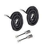 Telephone Handset Cord Detanglers,Uvital 2 Pack Landline Handset Cord Cable 10Ft Uncoiled(1.2 Ft Coiled) and 2 Pack Anti-Tangle Telephone Cord Untangler 360 Degree Rotating Swivel Cord(Black)
