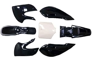 KIDS ATV PARTS INC Fairing Kit Plastic Fender for Kawasaki KLX110 KX65 KLX 110 KX 65 Suzuki DRZ110 Chinese 110cc 125cc 140cc Pit Dirt Bike (Black+White)
