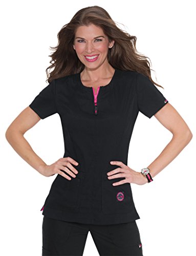 Koi lite women s serenity round zip neck solid scrub to…