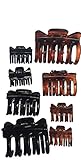 Falcon Claws Hair Claw Jaw Clips Assorted Sizes Colors , 16 Count , 2 Pack of 8 , Medium, Mini, mixed sizes 2 , 1.5 , 1 Inches For Women And Girls