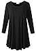 LARACE 3/4 Sleeve Shirts for Women Plus Size Tunic Dressy Top Loose Fit Flare T-Shirt(1X, Black)
