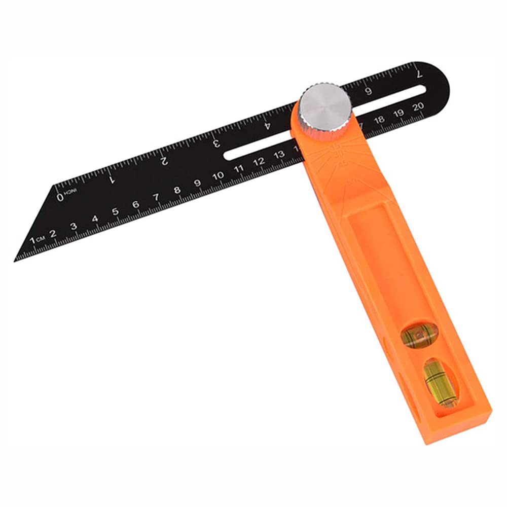 ANCLLO Horizontal Sliding T-Bevel Gaug Level Tool T-bevel Ruler with Horizontal and Vertical Bubble Carpenter Squares Measuring Tool