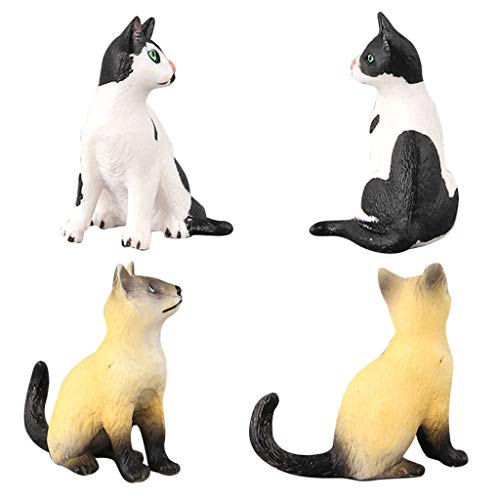TwJim 10 Styles Realistic Cat Action Figures Toy Set Doll Pet Cat Model for Kids Boys Girls Cake Topper Cake Decoration Accessories - Thumbnail 2