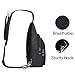 MOSISO Sling Backpack with USB Charging Port, Polyester Travel Daypack Durable Chest Shoulder Unbalance Gym Fanny Crossbody Sack Satchel Outdoor Hiking Bag for Men Women Girls Boys, Black