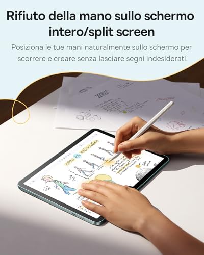 [1:1 Originale] Baseus Penna Compatibile con iPad 2018-2025, Abbinamento Illimitato, 32 Funzioni Personalizzabili, 17h Batteria, Pencil per iPad 6/7/8/9/10, Pro 11“/12.9“/13“, Air 3/4/5/6, mini 5/6