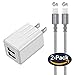 iPhone Charger, ANTAOLE Dual Port Travel Wall Power Adapter 2.4A 12W with Nylon Braided Lightning Cable[2-PACK] 6feet USB Data Charge Sync Cable for iPhone X/8/7/6S/6/ Plus/SE/5S/5C, iPod, iPad
