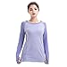 LWJ 1982 Women Hiking Shirts Workout Running Long Sleeve Yoga Thumbhole Tops for Women Sun Protection Tee(Medium, Purple)