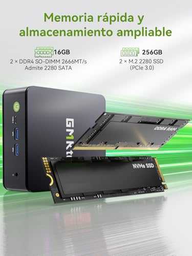 GMKtec AMD Ryzen Embedded R2514 Dual 2.5G Nic G11 Mini PC (Beats 4300U/3500U/N150), 16GB DDR4 (Dual Channel) 256GB PCIe 3.0 M.2 SSD, Mini Computer with Triple Display/2*USB3.2 10Gbps/WiFi 6E/BT5.2