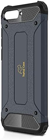 Toptup Case Huawei Imported Dual Hybrid Rugged Armor Back Cover Cases for Honor 7A/Huawei Y6 2018 (Navy Blue)
