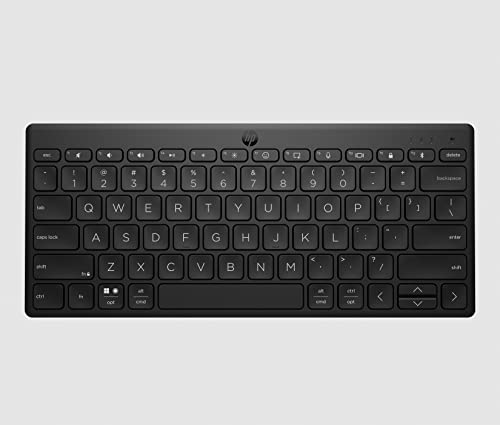 HP 350 Compact Bluetooth Tastatur Verbinden Sie bis zu 3 Geräte über Bluetooth 5.2, Multi-OS, mit SMART Shortcuts, Diktier- und Emoji-Tasten, 2 Jahre