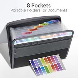 Sooez 13 Pocket Expanding File Folder with Sticky