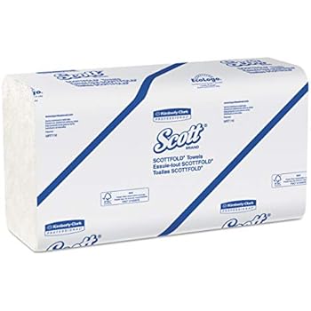 Scott 01980 SCOTTFOLD Paper Towels, 9 2/5 x 12 2/5, White, 175 Towels per Pack (Case of 25 Packs)