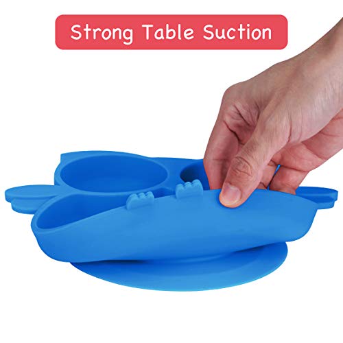image for Kirecoo Owl Suction Silicone Plate for Toddlers - Self Feeding Trainin