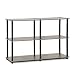 Furinno Turn-N-Tube 3-Tier Double Size Storage Display Rack, French Oak Grey/Black primary