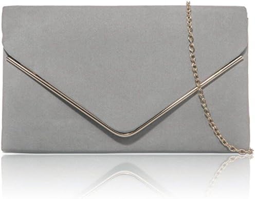 Xardi London New Faux Suede Leather Envelope Women Clutch Designer Ladies Evening Prom Bags