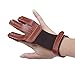 edealing Archery Gloves 3 Finger Handmade Leather Guard Shooting Finger Protector for Compound Bow (Brown)