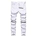 DEITP Boy's Slim Fit Skinny Ripped Distressed Zipper Jeans with Holes