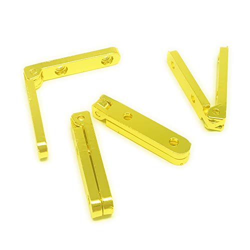 Alamic Mini Hinges for Wood Box Jewelry Box 90 Degree Golden Box Hinge