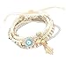 Crystal Beads Hand Charm Bracelets & Wrap Beads Bracelets for Women Jewelry(beige)