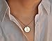 HUAN XUN Stainless Steel Handwritting Initial Round Disc Necklace E