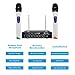 EIVOTOR 2-Channel Professional Portable VHF Wireless Microphone System with 2 Handheld Microphones for Karaoke Singing Machine, Home KTV Set (White A)