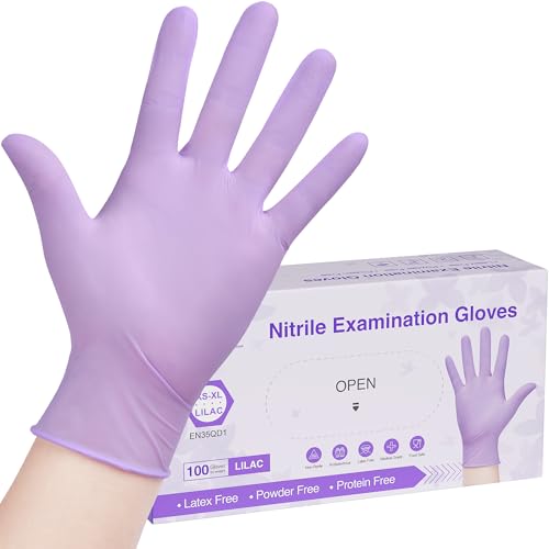 SwiftGrip Disposable Nitrile Exam Gloves, 3-mil, Lilac Gloves Disposable Latex Free, Powder Free