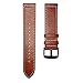 BIGTANG Compatible for Garmin Vivoactive 3 Watch Band, 20mm Genuine Leather Watch Strap for Garmin Forerunner 645/Forerunner 245/Samsung Galaxy 42mm/Galaxy Watch Active 40mm Smart Watch - Brown