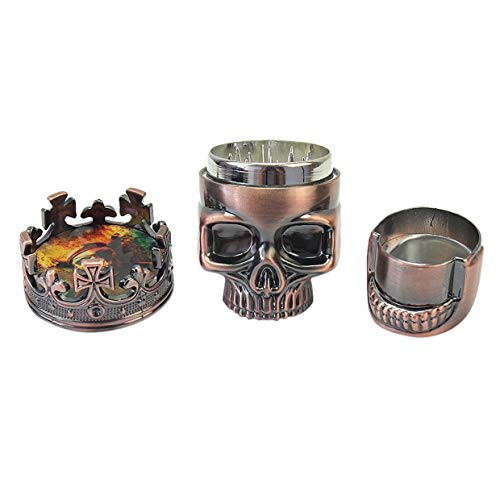 Qewmsg Small Size 3 Layers Men Skull Head Shape Grinder Portable Herb Tobacco Herb Spice Crusher Hookah Smoking Accessories - Thumbnail 6